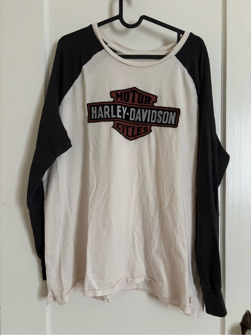 Harley-Davidson Colour Block Raglan Long Sleeve Logo Tee